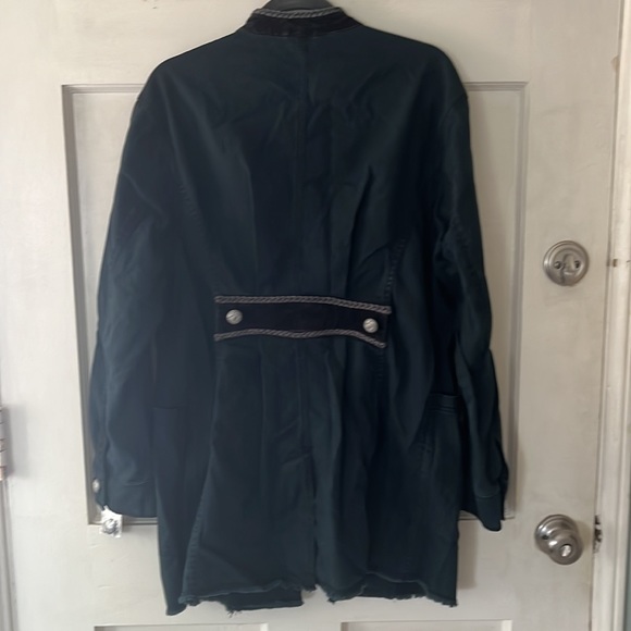 Free People Black Denim Military Jacket size M - Picture 3 of 8